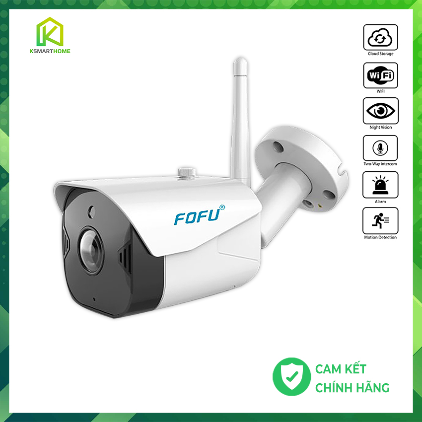 Camera Wifi, Camera ngoài trời độ phân giải 720P, tích hợp 1 ăngten thu sóng tốt, âm thanh 2 chiều, có cổng LAN, phát hiện chuyển động, bảo hành 2 năm FF-C5C-720p