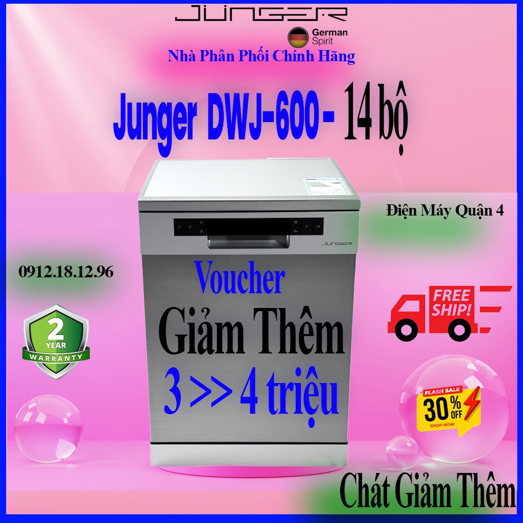 Giảm Thêm  Máy rửa chén Junger DWJ-600 2400W CHỈ BÁN TP HCM