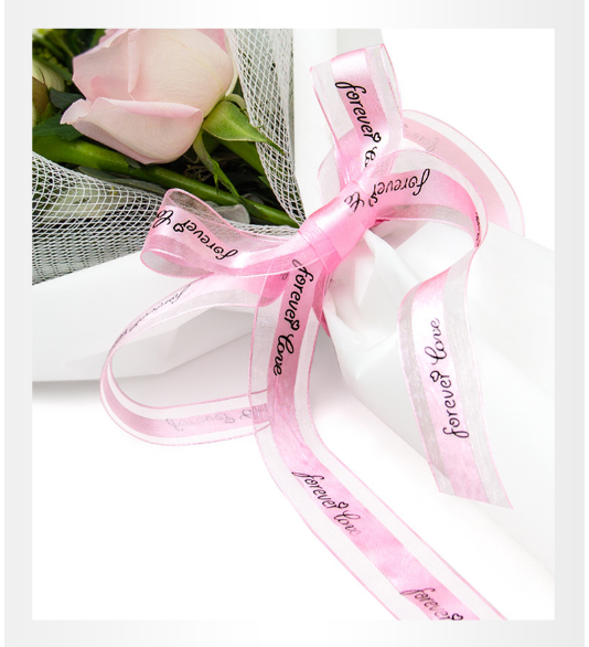 1 mét ruy băng voan Forever Love bản 2.5 cm hàng đẹp có sẵn