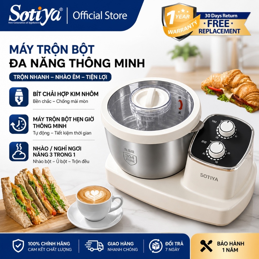 7L Multifunctional Dough Kneading Machine for Kneading Dough, Mixing Dough, and Fast Dough Mixing with Large Capacity Genuine 12-Month Warranty