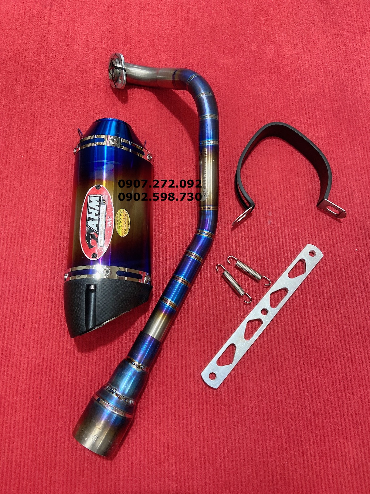 [HCM]Combo 1 sét pô lon AHM M3 Titan +cổ Titan +pát & phụ kiện cho Vario/click/ab125-150/shvn