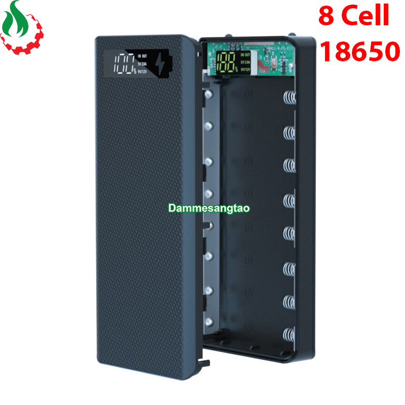 Box sạc dự phòng 8 cell 18650 sạc nhanh qc3.0-18w