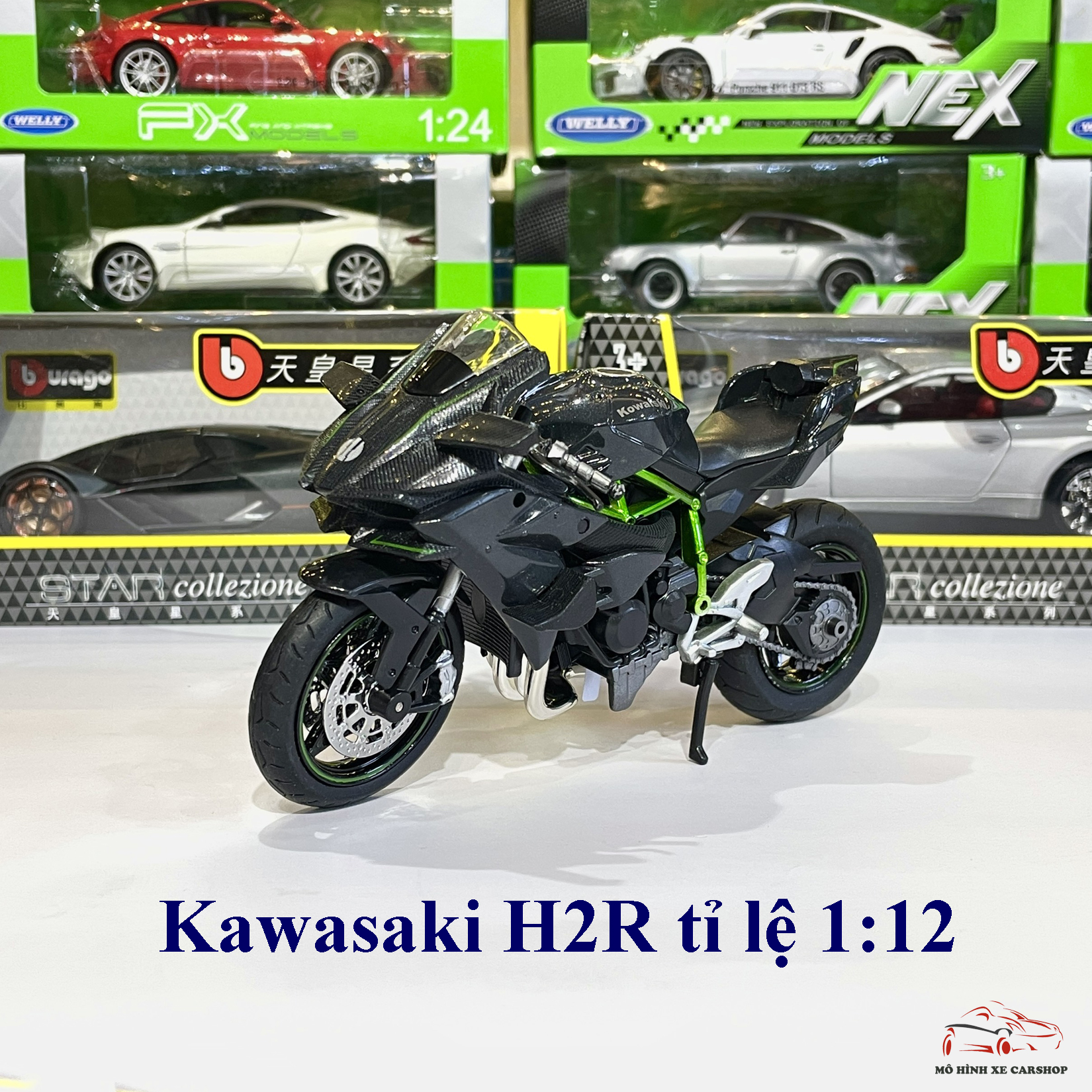 Mô hình xe moto h2r tỉ lệ 1:12 của hãng alloy
