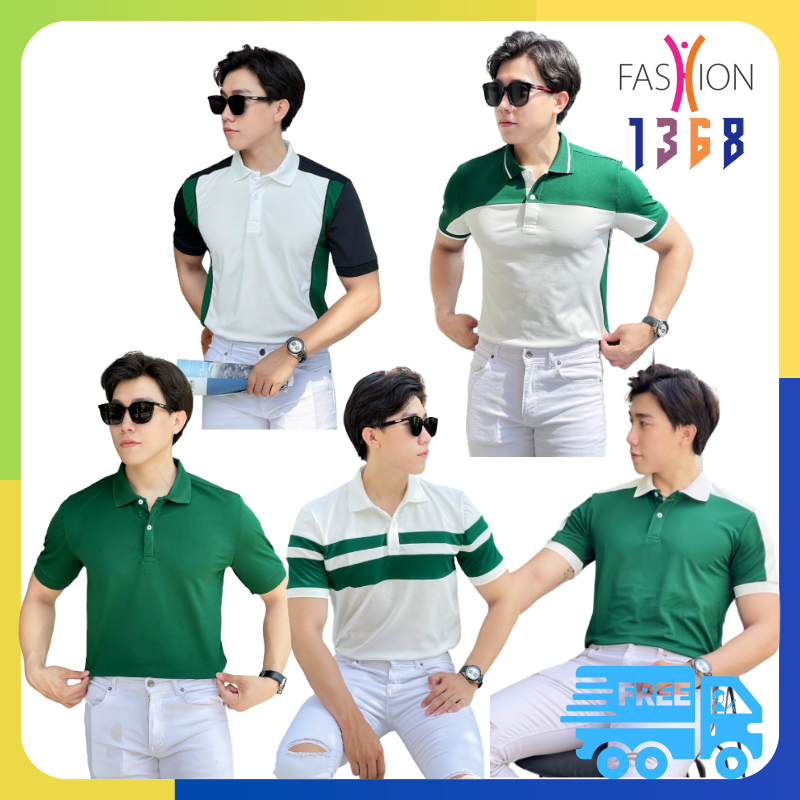 Áo thun polo nam xanh rêu cao cấp cổ bẻ vải cá sấu cực đẹp size VNXK