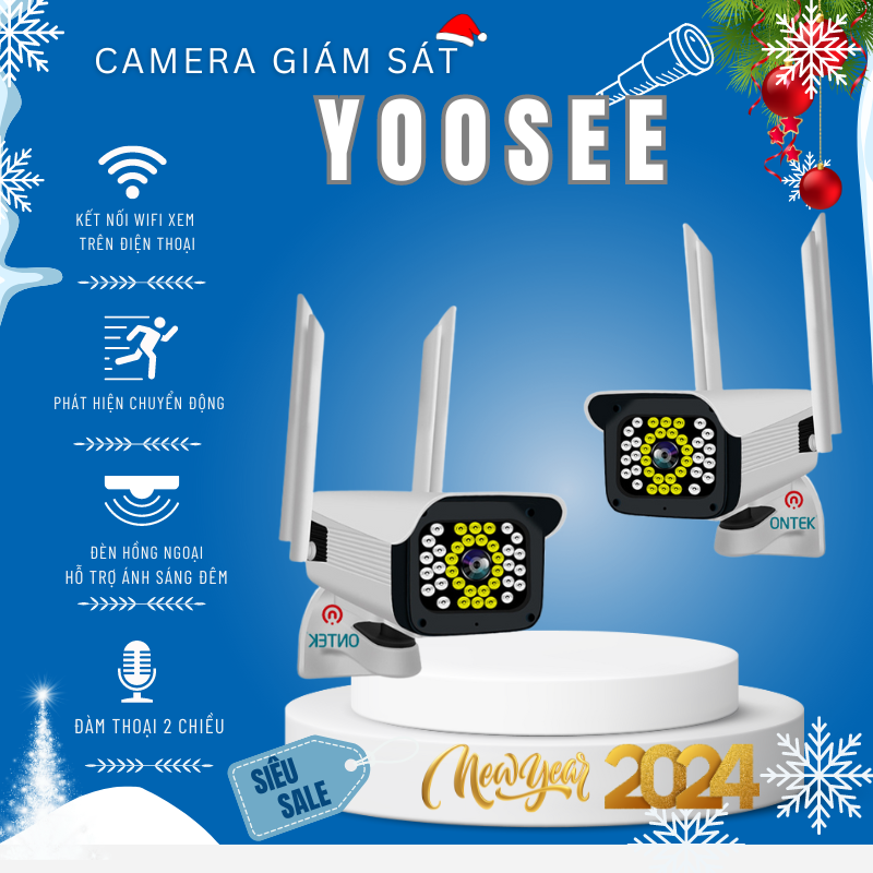 [BH 12 THÁNG] Camera wifi yoosee 4 râu FULL FHD siêu nét trang bị 36 led , đàm thoại 2 chiều, Chuyên dụng ngoài trời