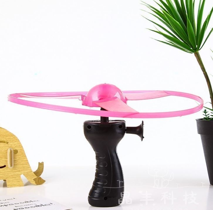 Con Quay Flyer Dạ Quang Đĩa Bay UFO LED Tay Cầm Đèn Flash
