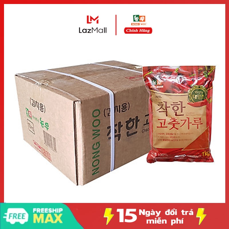Thùng 10 gói ớt bột mịn hàn quốc chackhan - nong woo