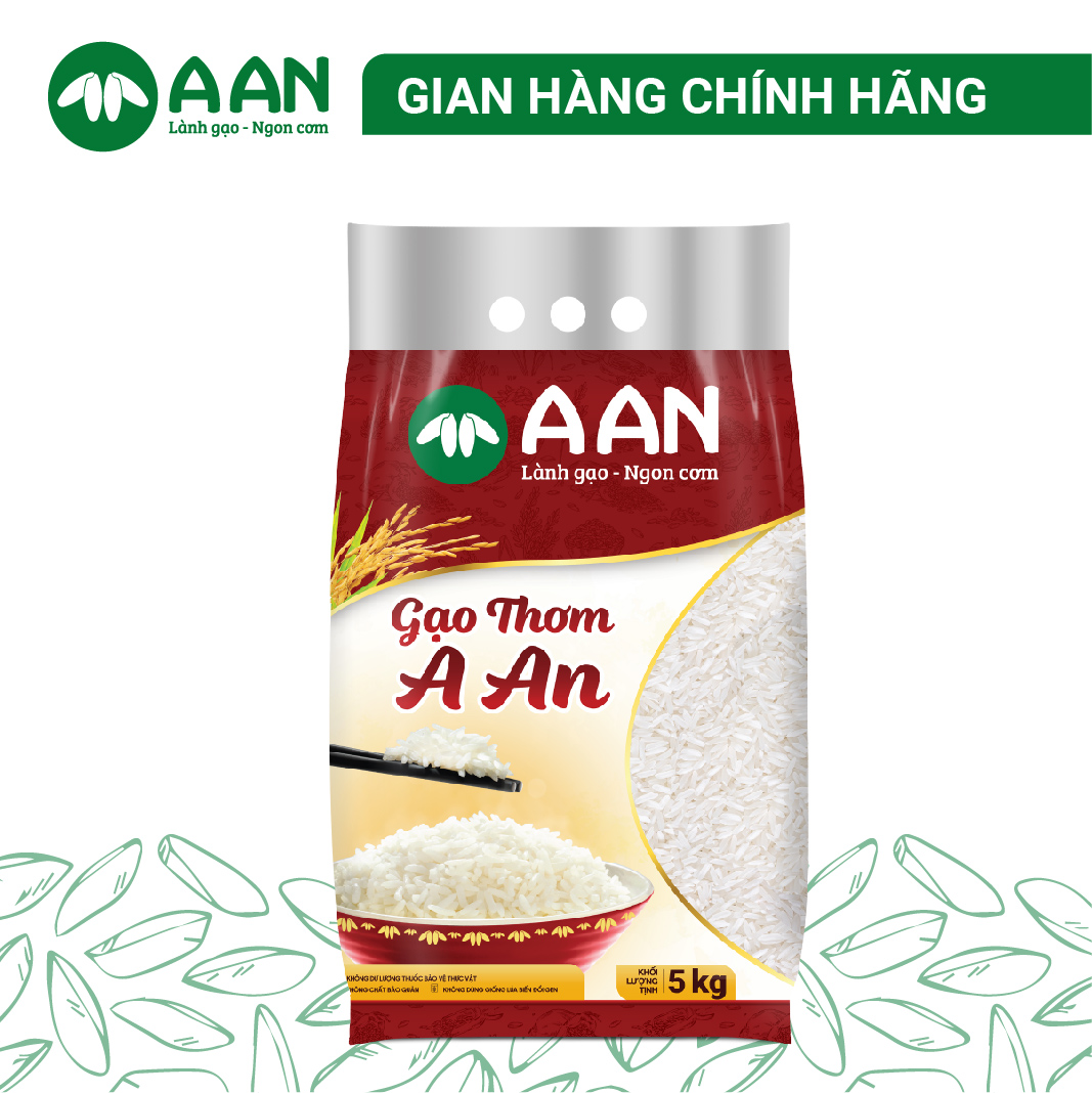 Gạo thơm a an túi 5kg - chính hãng gạo a an