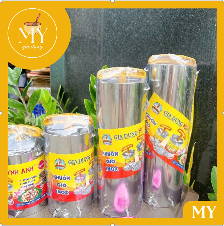 Dụng cụ làm giò chả lụa khuôn chả thủ đủ kích thước 500g-2kg - Khuôn inox làm chả lụa Huỳnh Anh cao cấp hàng dày đẹp.