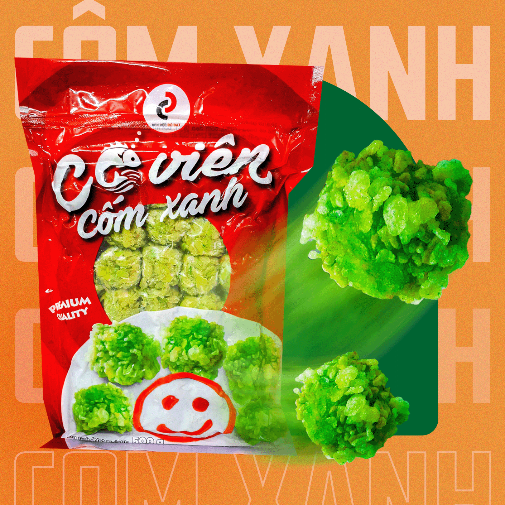 Cá viên cốm xanh 1 gói/500g - cá viên cốm xanh - đen đỏ - cá cốm - cá viên xanh - viên cá cốm xanh - cốm xanh - cá viên đặc biệt - cá viên tẩm cốm xanh - chả cá tẩm cốm xanh - chả cá cốm xanh - chả cá tẩm cốm -dendo