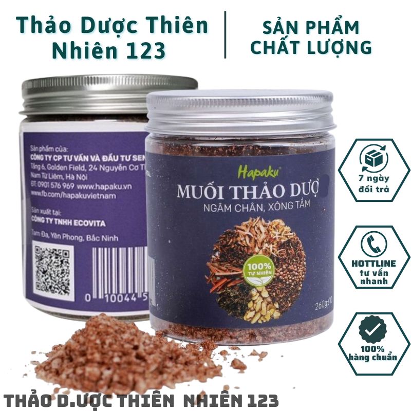 Muối ngâm chân thảo mộc hapaku – hỗ trợ giảm nhức mỏi bàn châm, tẩy da chết, giảm mồ hôi chân, đỡ tê lạnh bàn chân