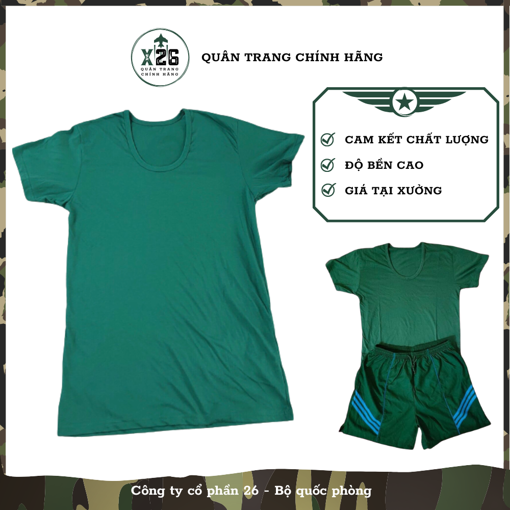 Áo thun màu xanh cổ tròn chất liệu cotton 100%, áo thun lót nam loại 1.