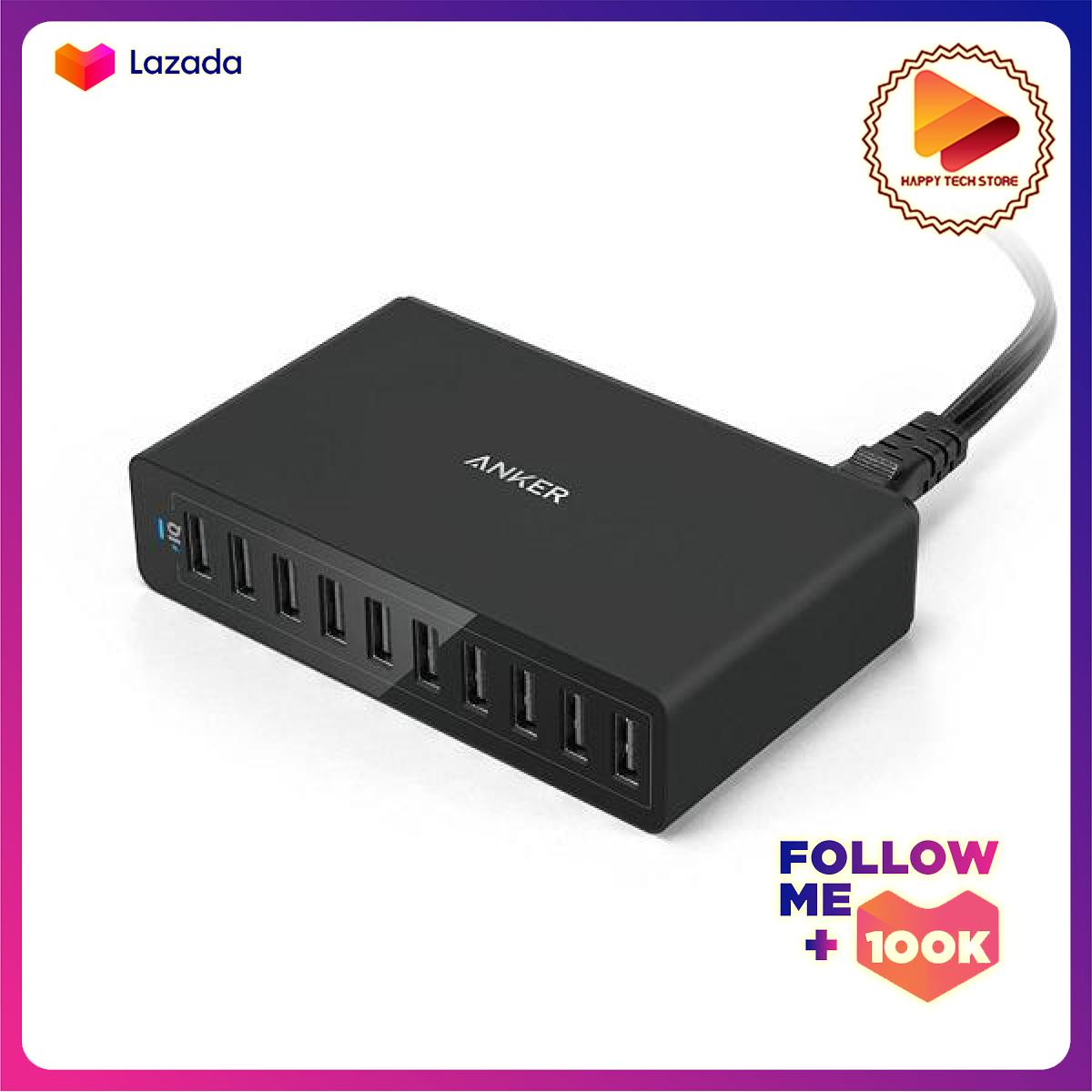 Sạc anker 10 cổng, 60w - - sạc 10 cổng 60w sạc nhanh iq cho iphone xs / xs max / xr / x / 8/7 / 6s / plus, ipad pro / air 2 / mini, galaxy s9 / s8 / s7 / edge / plus, lưu ý 8/7, lg, nexus, htc - a2133