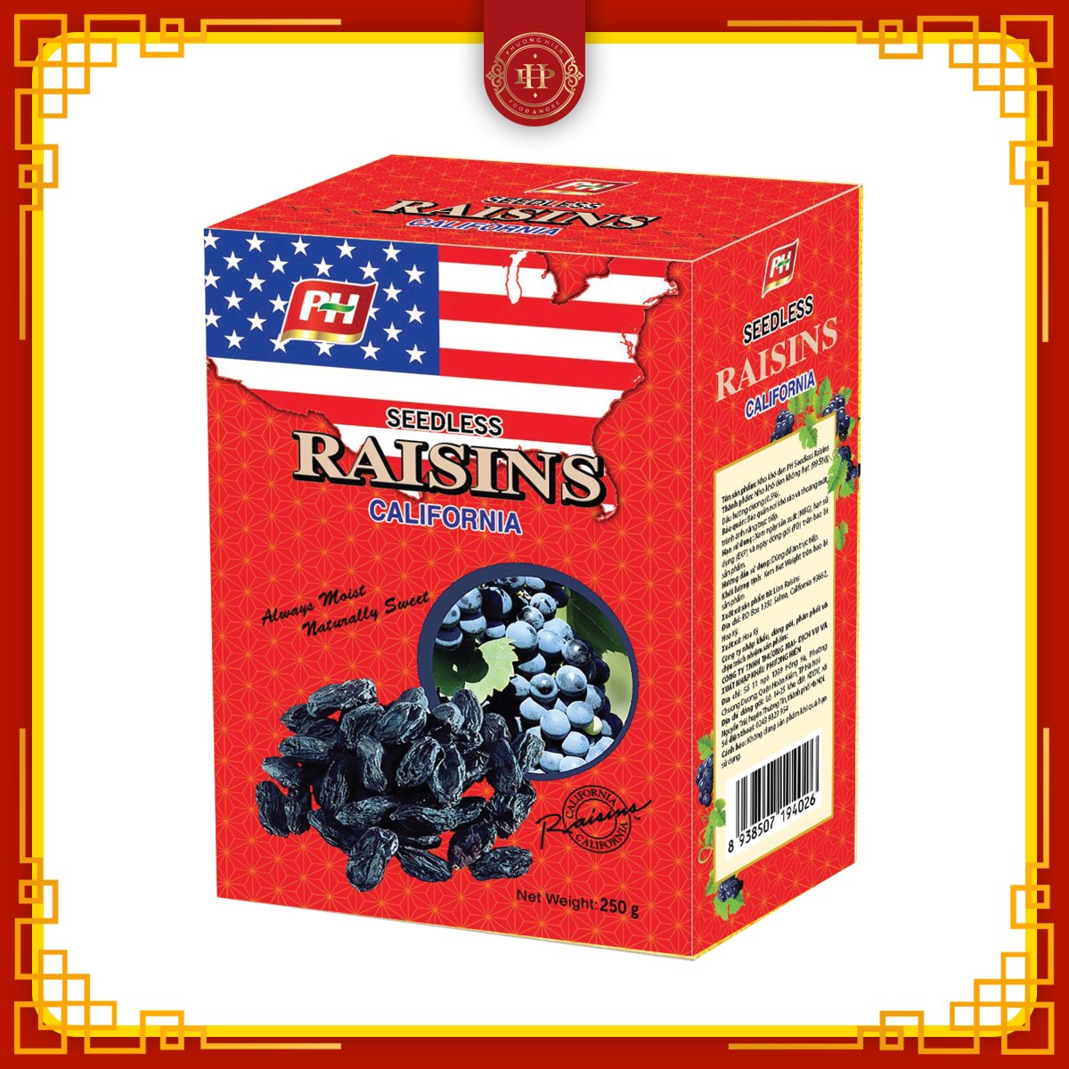 Nho khô đen nhập khẩu Mỹ Raisins 250g