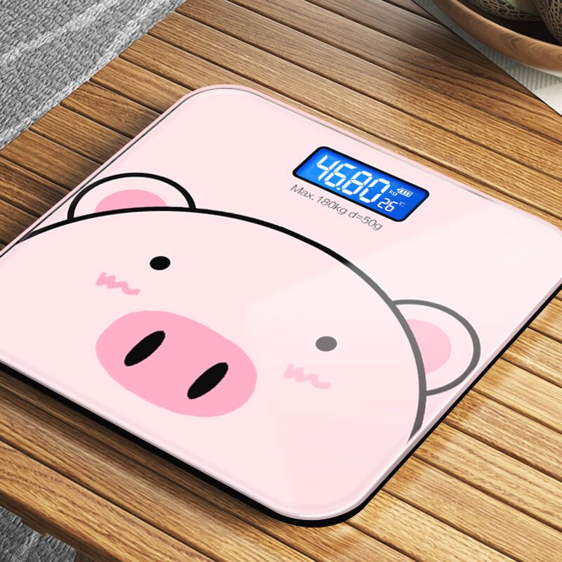 Cân điện tử cân sức khỏe hình heo hồng xinh xắn trọng lượng tối đa 180kg