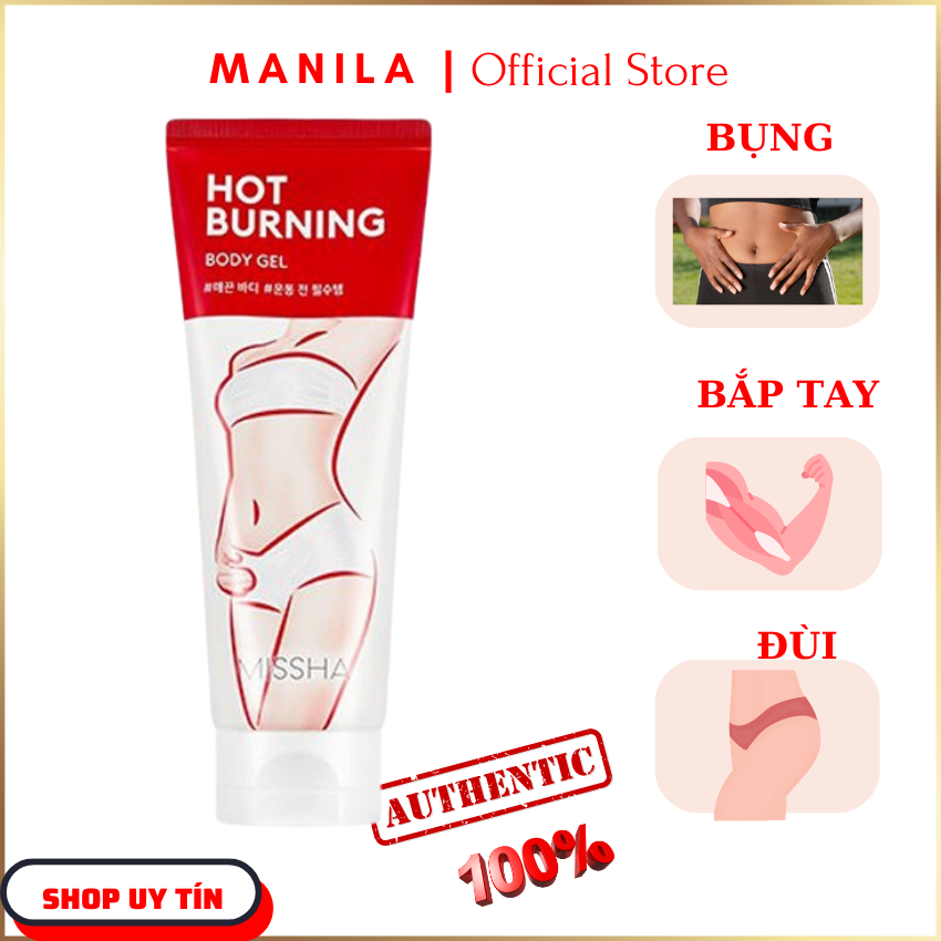 Kem tan mỡ bụng missha hot burning perfect body gel 200ml, tan mỡ đùi, cánh tay hiệu quả