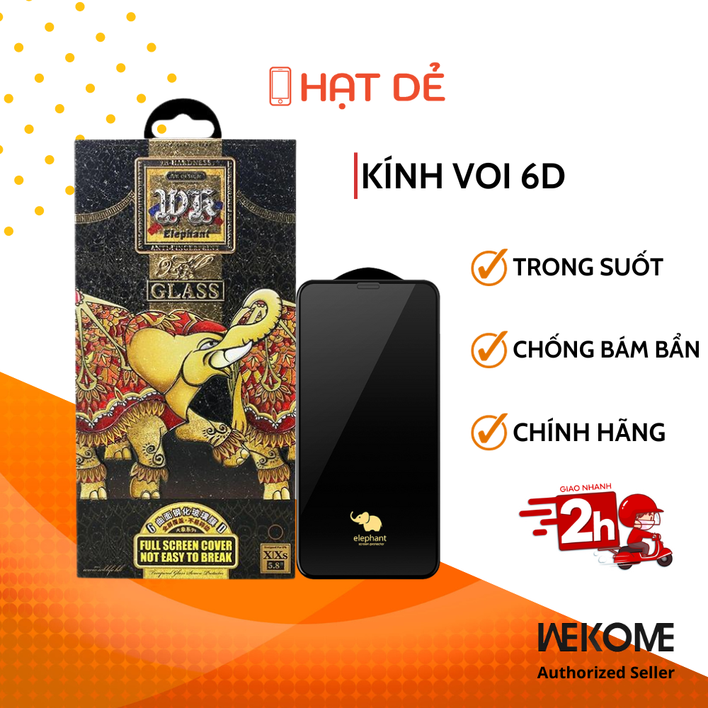 Kính Cường Lực Voi WK Elephant cho iphone 7/8Plus/X/Xs/XR/Xs Max/11/11 Pro Max/12Pro Max/13/13 Pro Max/14/14 Pro/14 Pro Max - phukienhatde