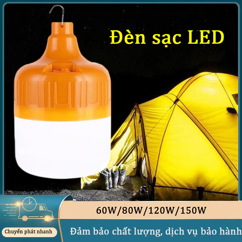 Bóng đèn led tích điện 60w 80W và 120w 150W siêu sáng bóng đèn sạc tích điện có móc treo rất tiện lợi có thể sạc pin chất liệu nhựa độ bền cao tuổi thọ sử dụng lâu