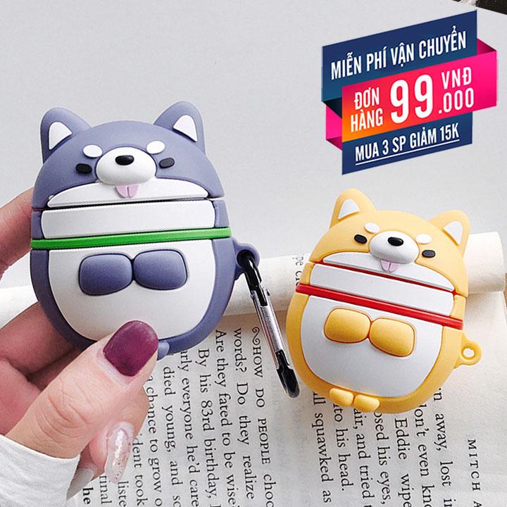Case silicon cho tai nghe Airpods mẫu Corgi