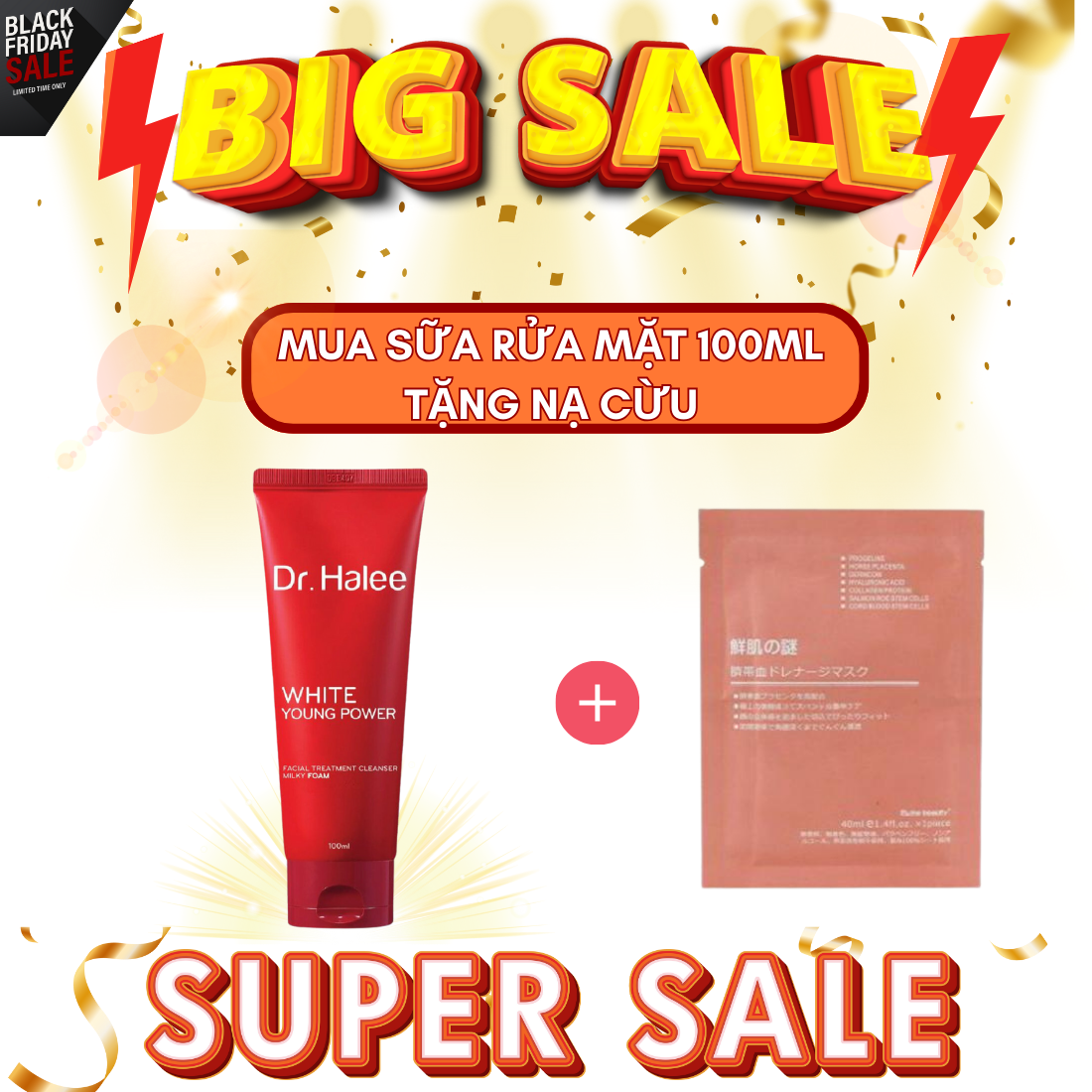 Sữa rửa mặt dịu nhẹ lựu đỏ Dr. Halee