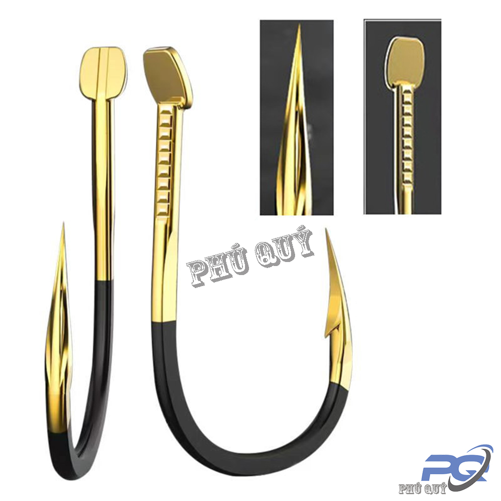 Hộp 10 lưỡi câu thép có ngạnh siêu bén -