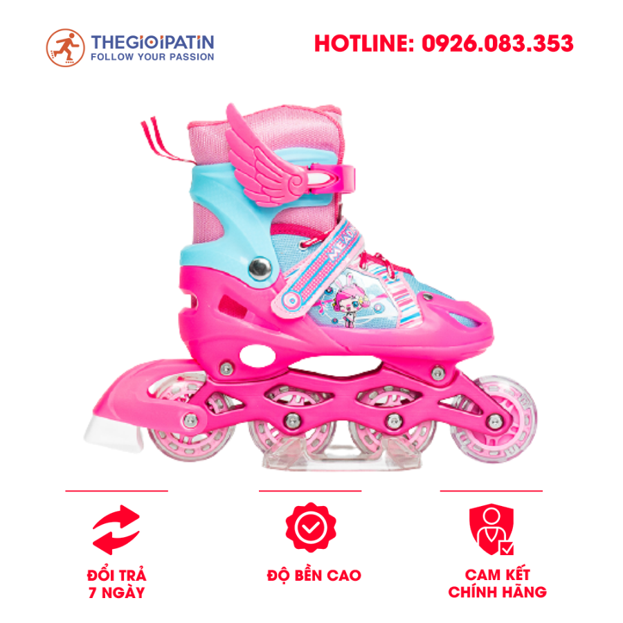 [HCM]Giày patin Measin cao cấp dành cho bé từ 2.5 tuổi, bánh đầu có đèn, có kèm cánh