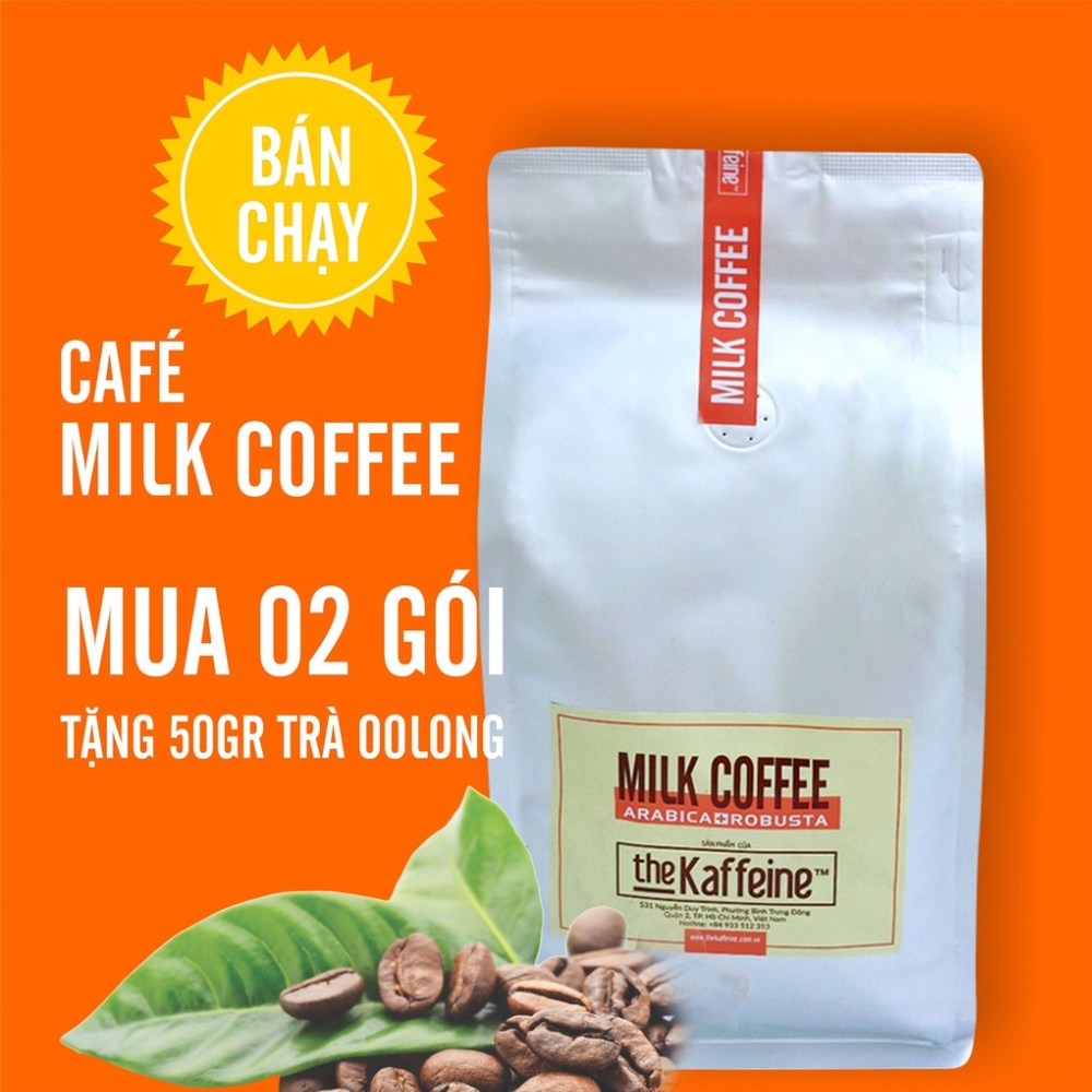 Cà phê sữa 1kg rang xay - the kaffeine coffee - mua 2 bịch tặng 100 trà olong