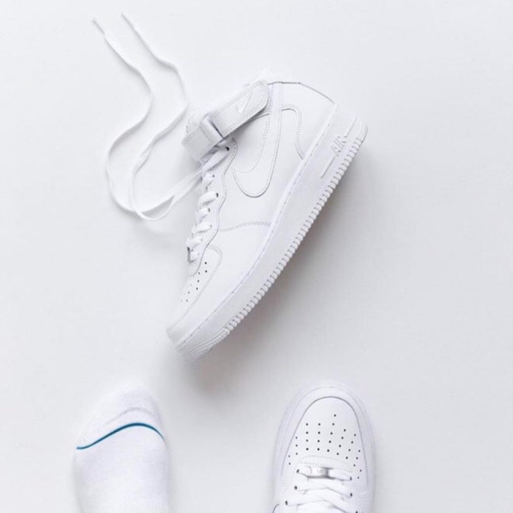 Giày sneaker nam nữ af1 trắng cổ cao