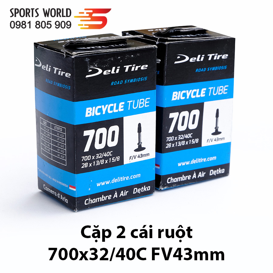 Ruột xe đạp 700x32/40 van xe đạp dài 43mm deli-tire