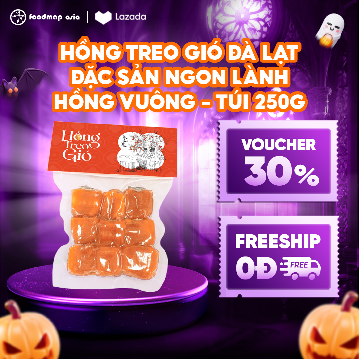 Hồng Vuông - Hồng treo gió Đà Lạt - Đặc Sản Ngon Lành - Túi (7-14 Trái)