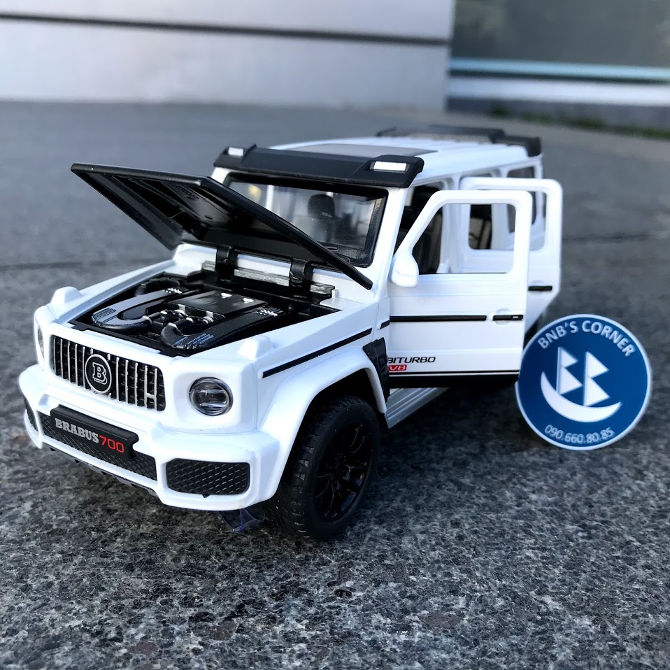 |BNB's Corner| Xe mô hình Mercedes-Benz Brabus G700 Double Horses tỉ lệ 1:32 màu trắng - Full box