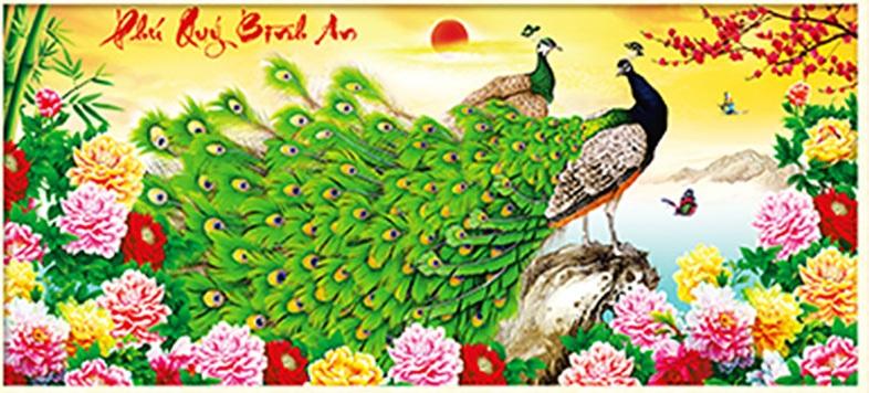 Tranh đính đá phú quý bình an - lv137