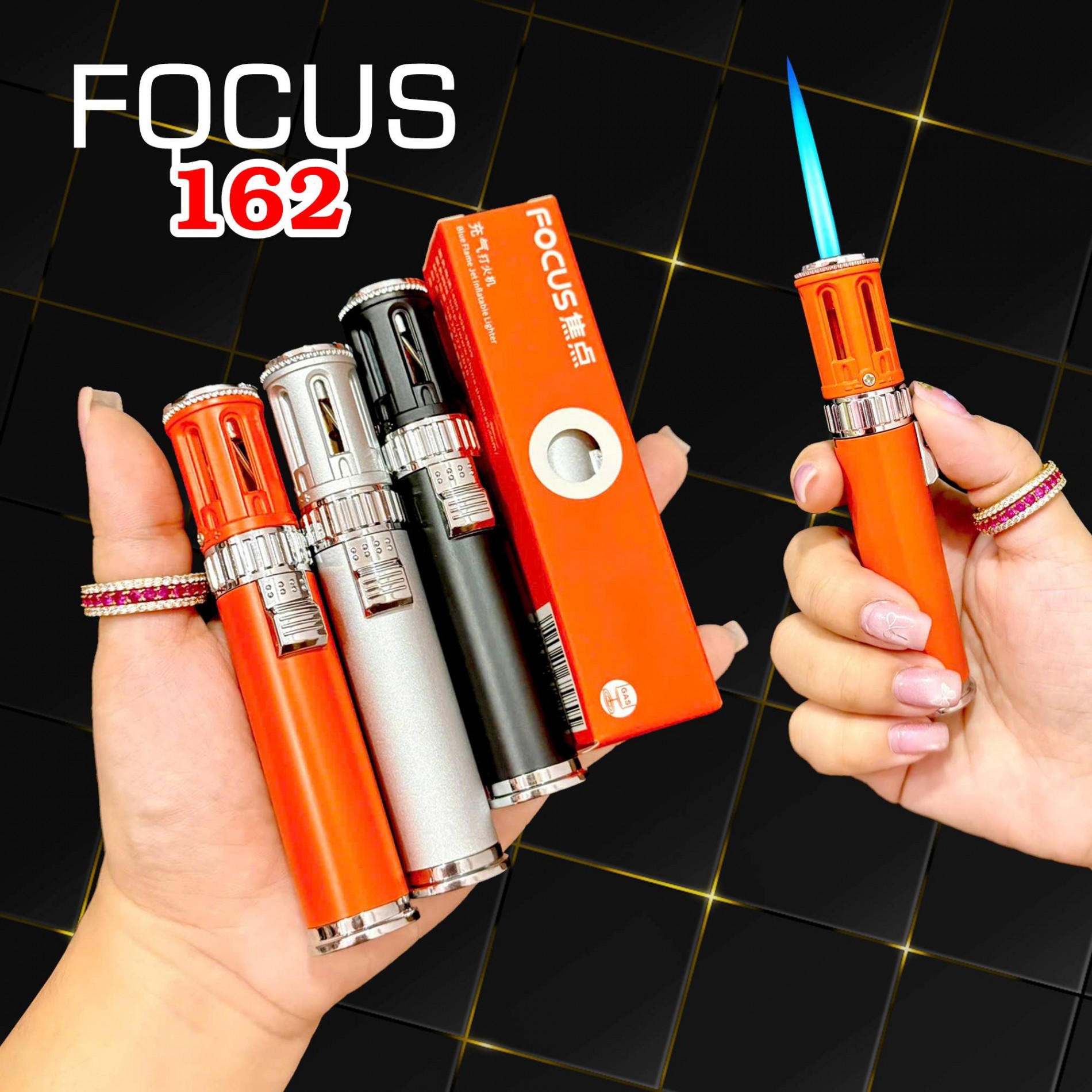 BẬT LỬA HỘT QUẸT KHÒ FOCUS 162 SIZE 11CM (FULLBOX) - (XÀI GAS)