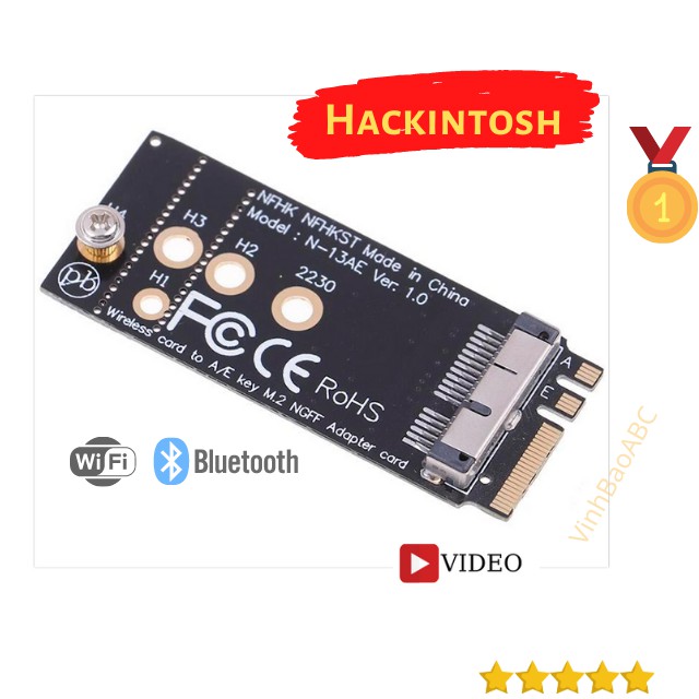 Adapter wifi hackintosh chuyển bcm94360cs2 sang m.2/ngff - thuận
