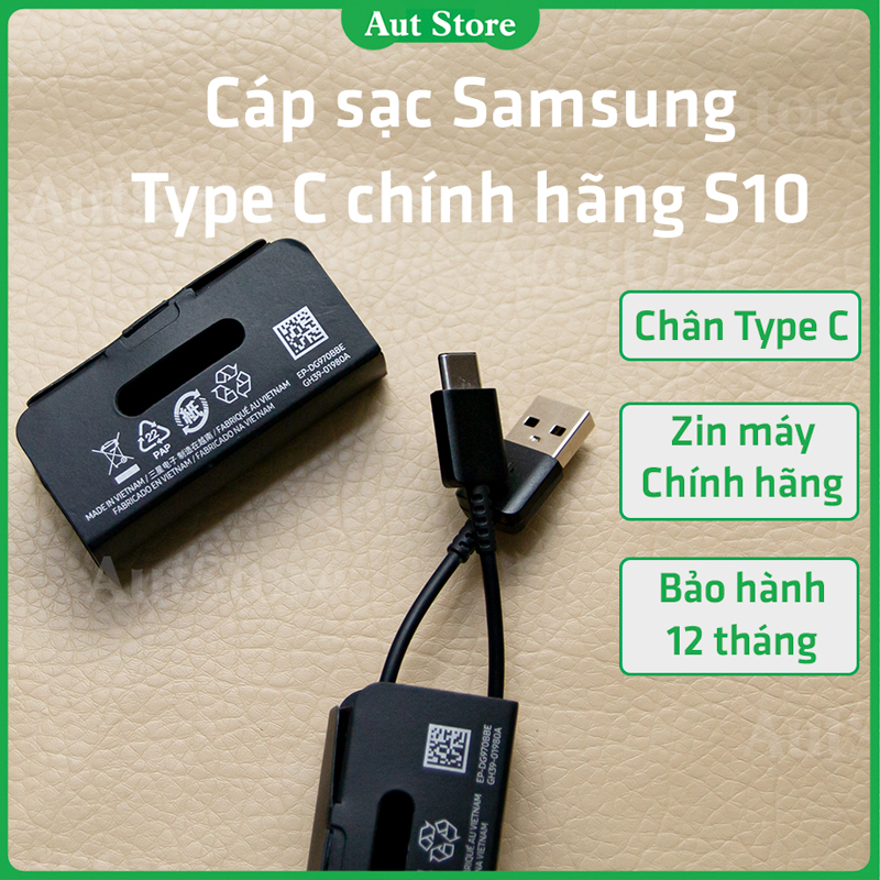 Cáp sạc nhanh Samsung type C zin chính hãng màu đen dùng cho S8 S9 S10 Note 7 8 9 A J M 20 21 30 31 50 51 70 71