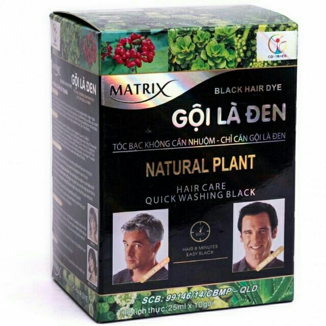 Hộp 10 gói gội là đen matrix