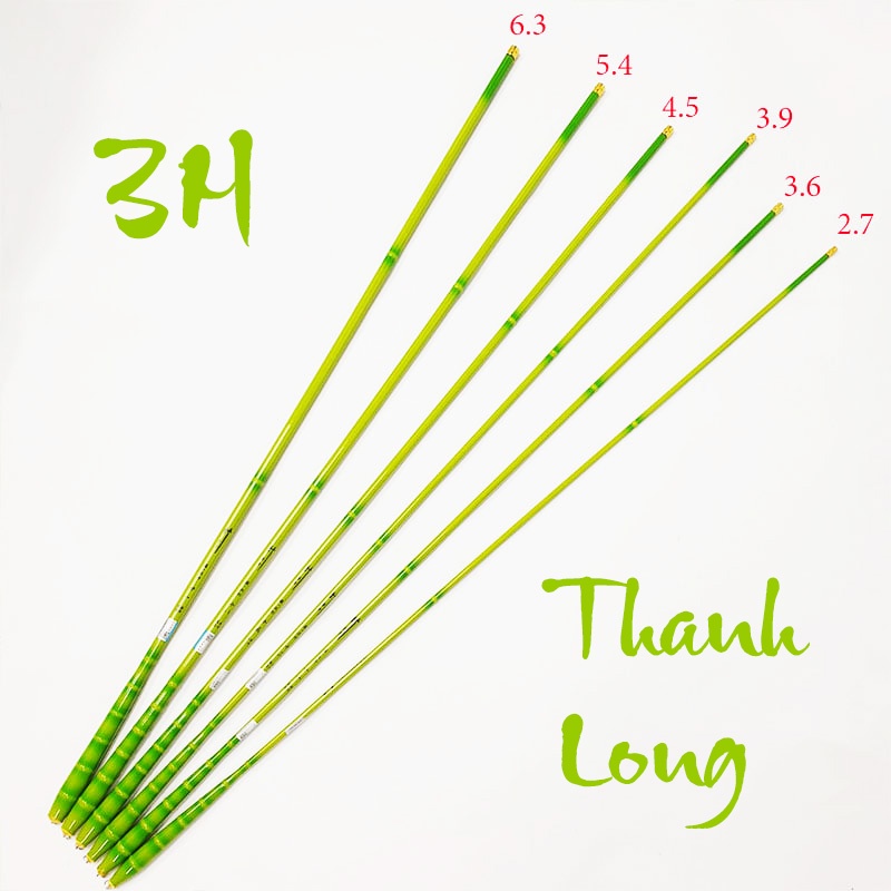 Cần câu tay câu đơn câu đài trúc xanh 3h cần câu cá thanh long