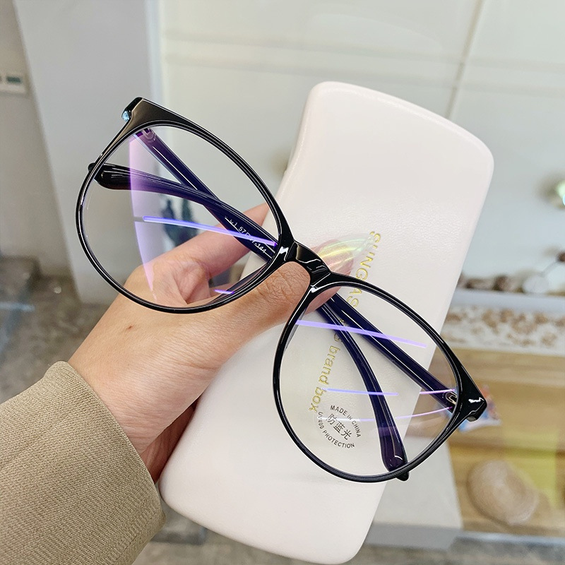 Kính mắt giả cận gọng nhựa chống ánh sáng xanh và bức xạ uv nam nữ thời trang kính trong suốt
