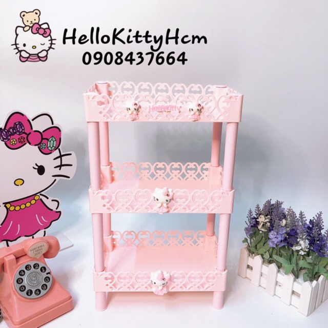 Kệ nhựa 3 tầng hello kitty