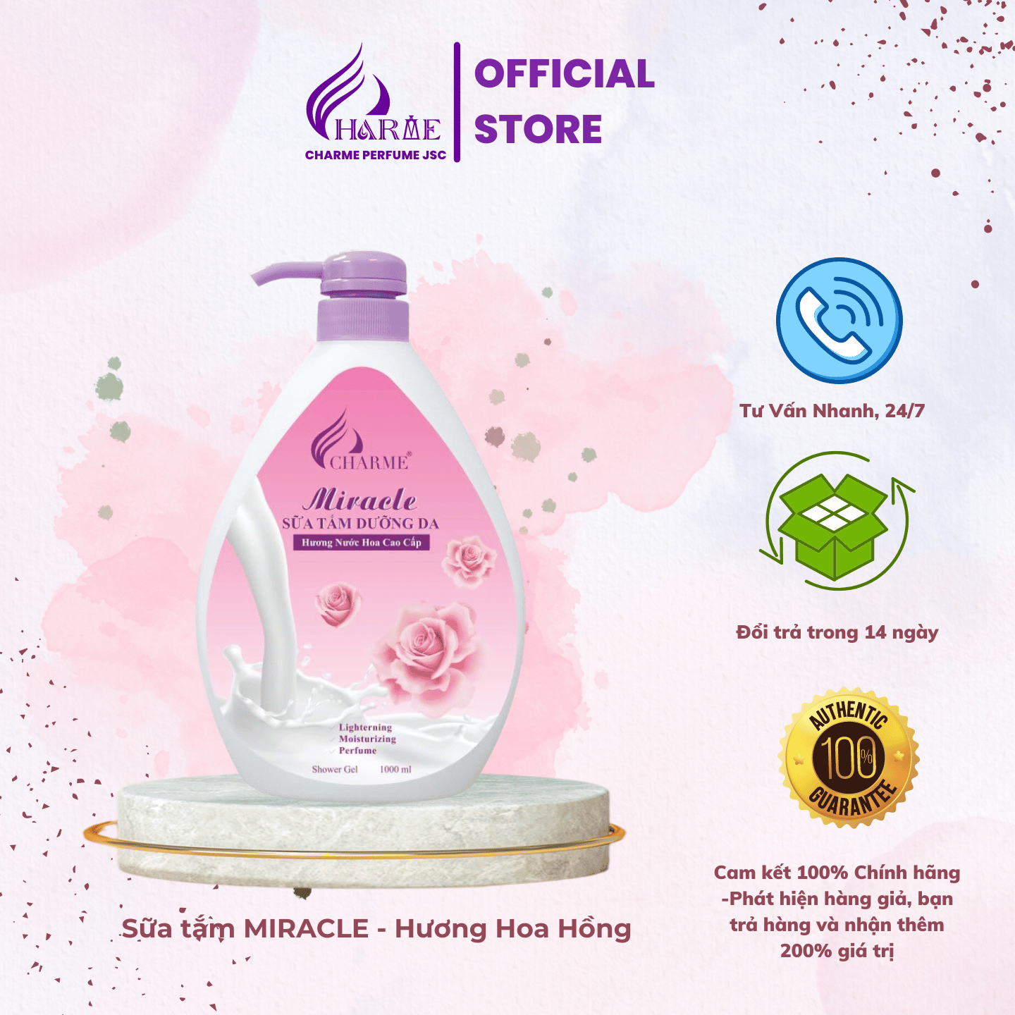 Sữa tắm miracle - hương hoa hồng
