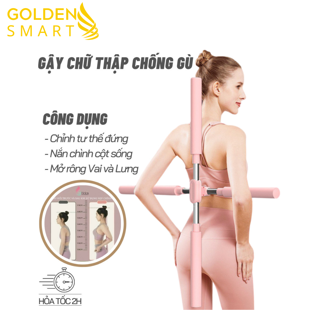 Gậy 90/120/150cm thể dục yoga/gym tập lưng chống gù bằng gỗ mềm pido