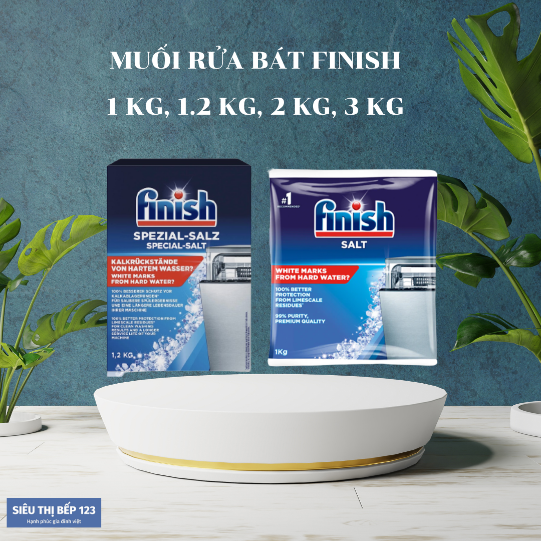 Muối rửa bát finish dùng cho máy rửa bát chén bát loại 1.0kg, 1.2kg, 4.0kg