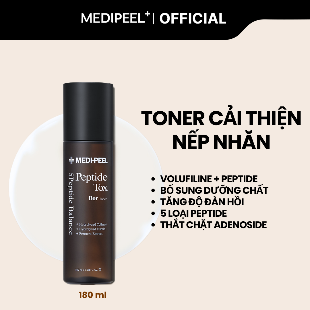 [MEDIPEEL Official]  Toner Bổ Sung Dưỡng Chất Cho Da Nếp Nhăn MEDI-PEEL Bor-Tox Peptide Toner_180ml 