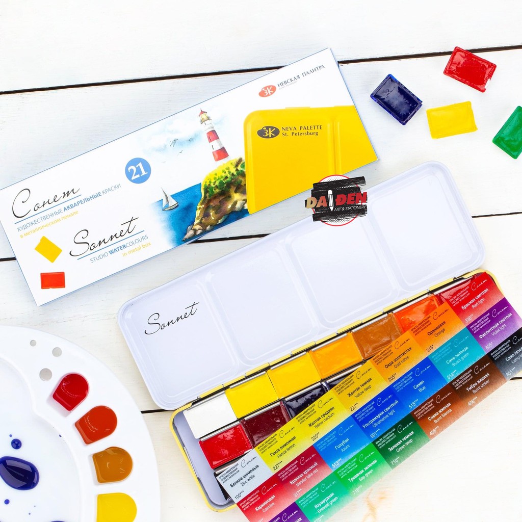 [HCM]Màu Nước Sonnet Hộp Sắt 21 Màu ( Phiên Bản Mới )