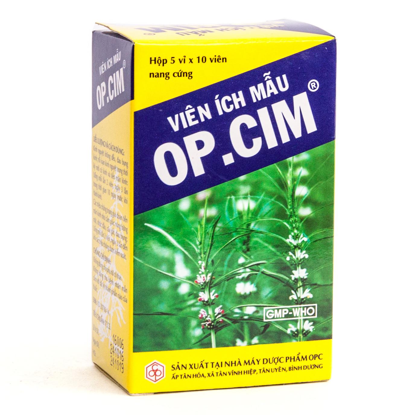 Viên Ích Mẫu OP.CIM trị kinh nguyệt không đều, đau bụng kinh 5vỉ x 10 viên