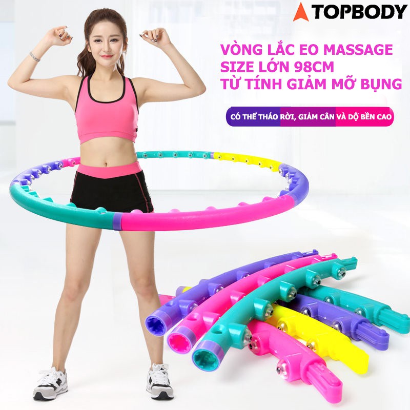 Vòng lắc eo hula - vòng lắc eo thông minh - điều chỉnh to nhỏ kèm quả lắc tăng hiệu quả giảm cân - vòng lắc lắp ráp