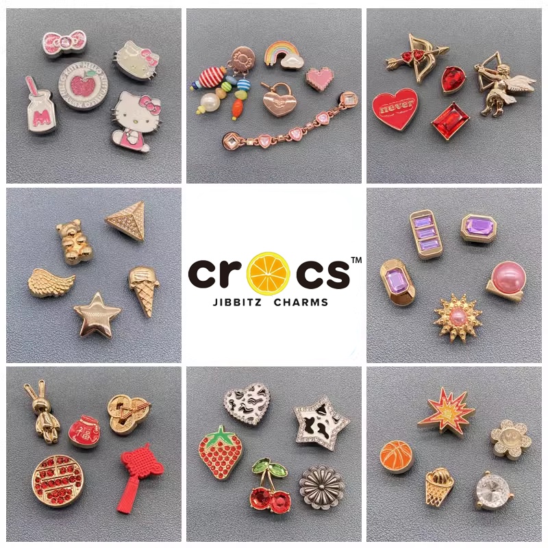  Charm crossjibbitz Khóa Kim Loại Hình Bươm Bướm Đính Đá Chất Lượng Cao Trang Trí Giày Dép Thời Trang sticker dép crocs 