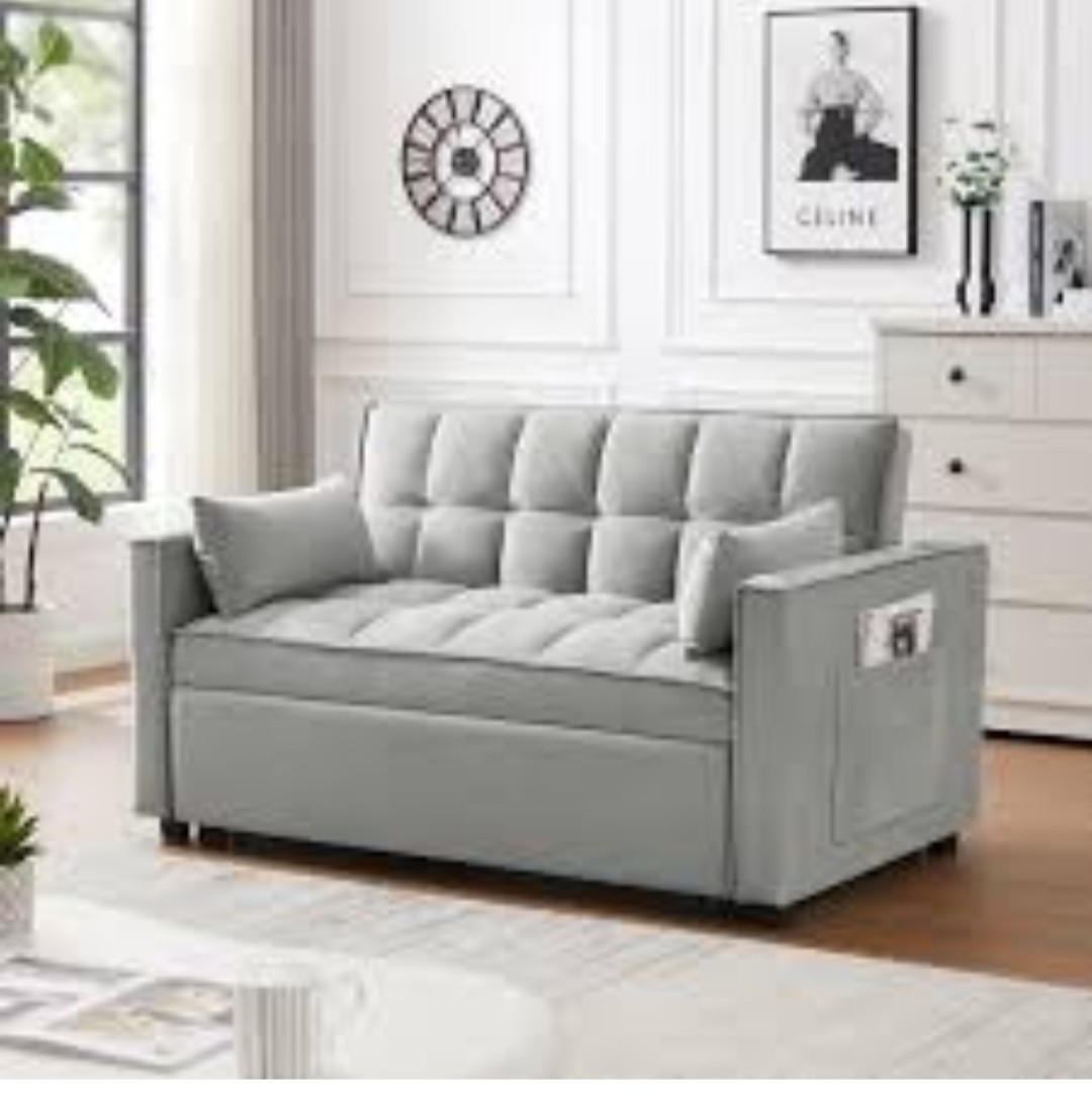 Sofa giường đa năng thông minh, sofa gấp gọn SM27CT Juno Sofa bọc vải, chân kim loại cao cấp