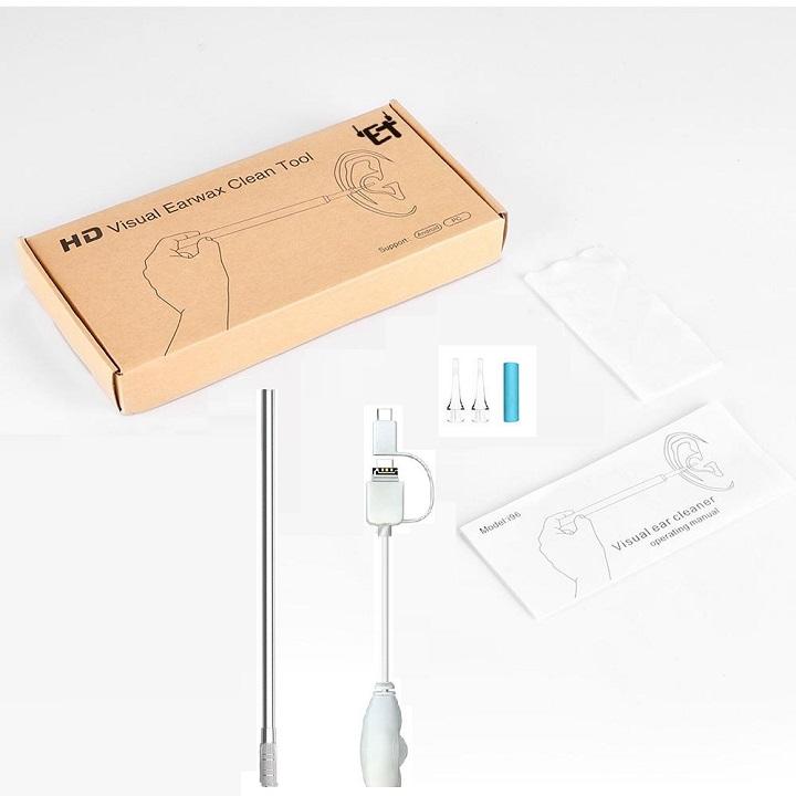 Camera 3in1 nội soi tai dạng bút kim loại có 6 đèn Led  đường kính 5.5mm   Visual Earwax Clean Tool