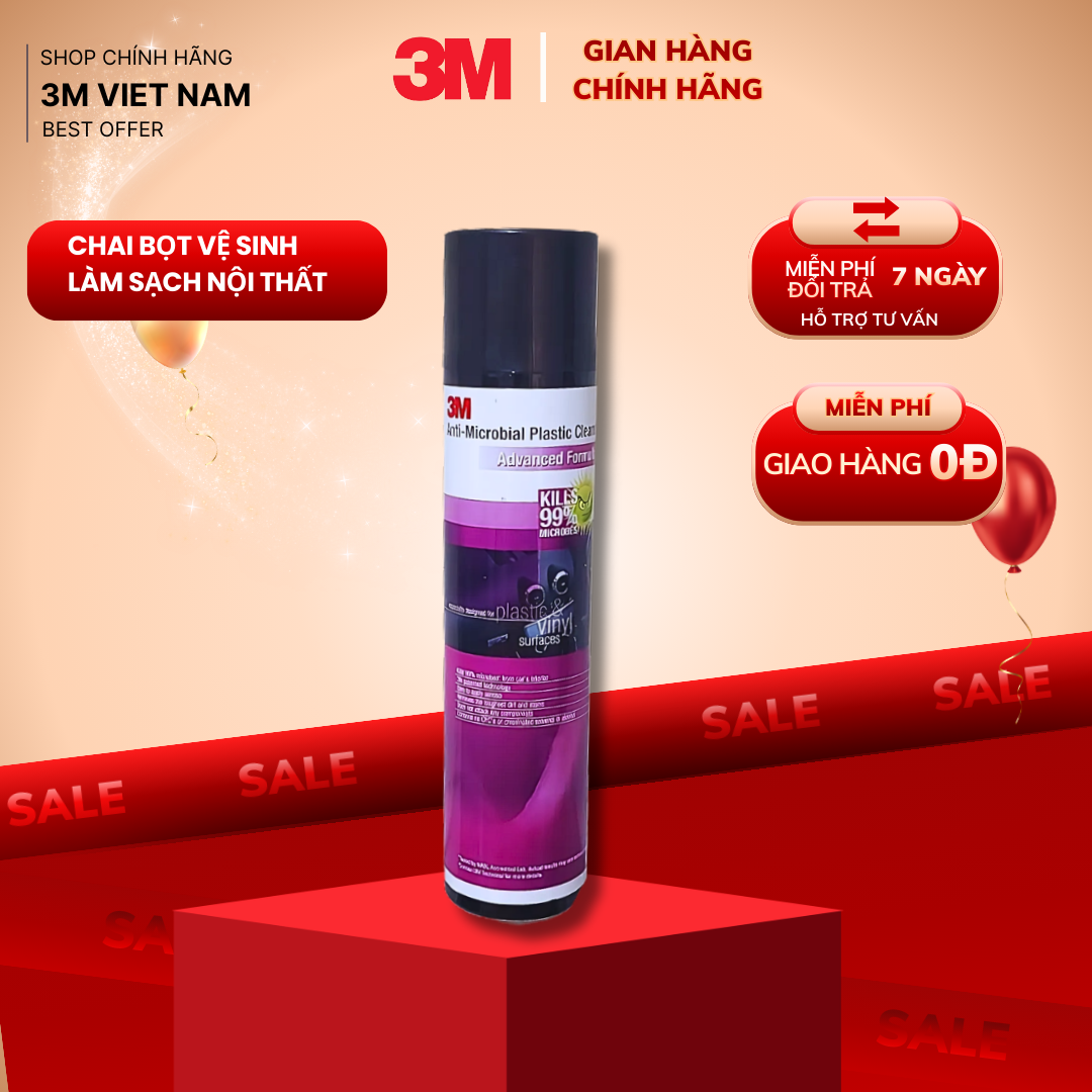 Dung Dịch Bọt Vệ Sinh, Tẩy sạch Nội Thất Oto 3M™  (Da, nhựa các loại)